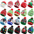 Blowata Christmas Hat Light Up Knitted Beanie Pack - Festive LED Caps