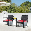Patio Furniture Set Wicker Bistro 3-Piece Outdoor Set - Compact