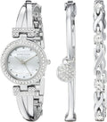 Elegant Anne Klein Women's Crystal Accented Bangle Watch Set