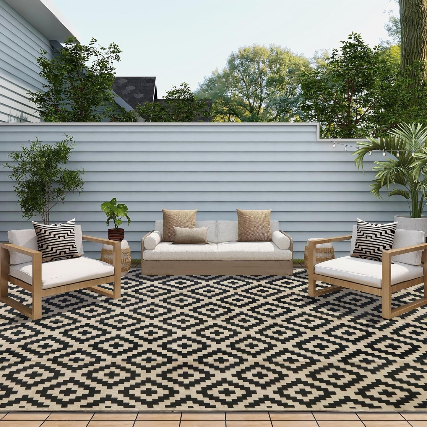 SAND MINE Waterproof Outdoor Rug 10x20 ft for Patio & Beach