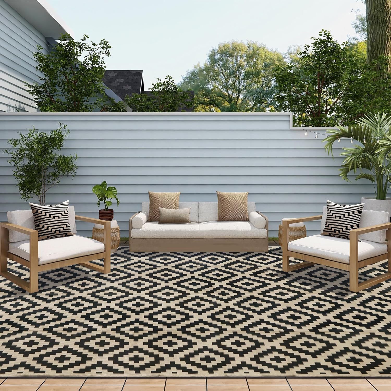 SAND MINE Waterproof Outdoor Rug 10x20 ft for Patio & Beach