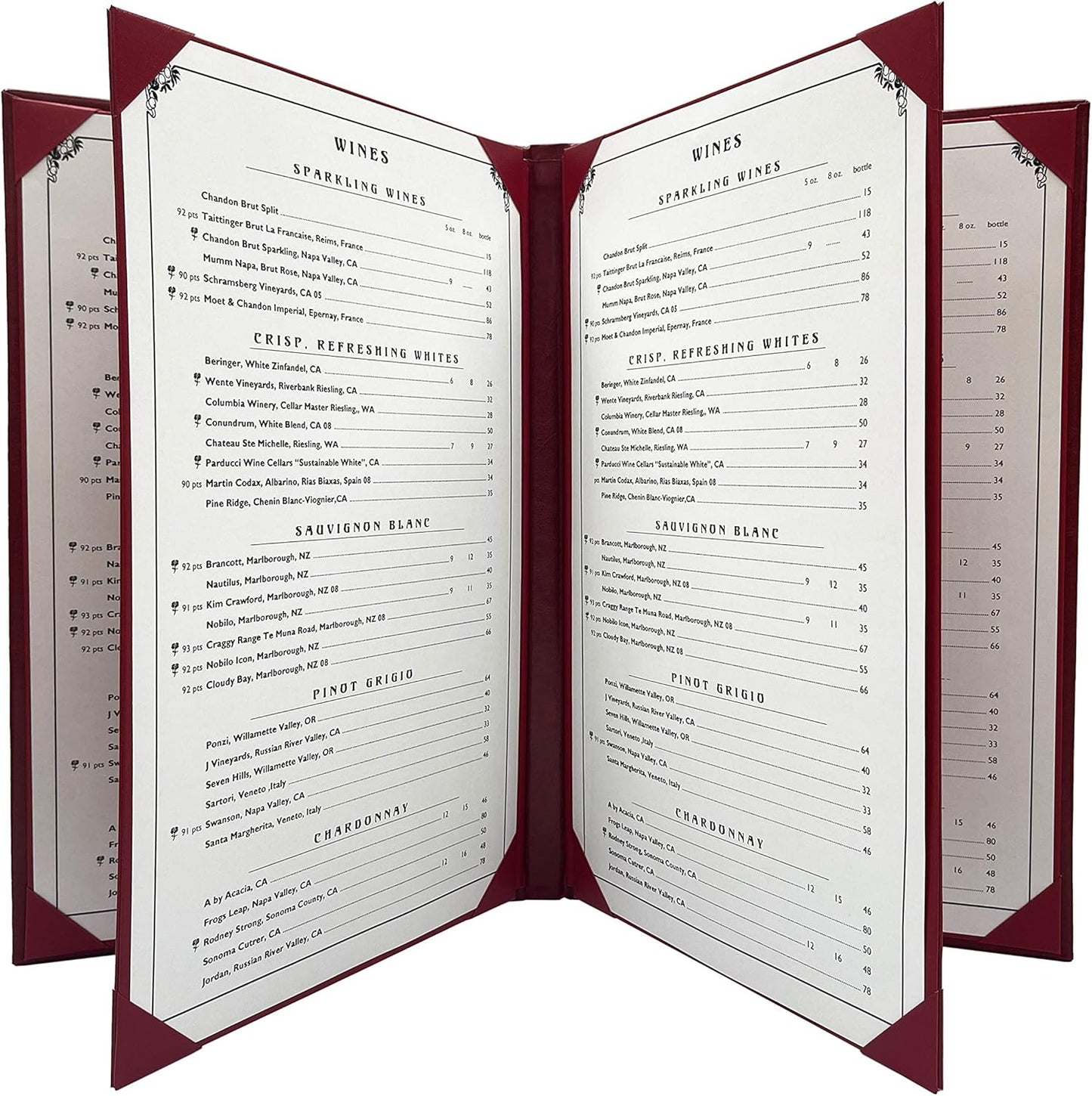 Goodsmart Columbia Casebound Menu Covers for Restaurants 5-Pack