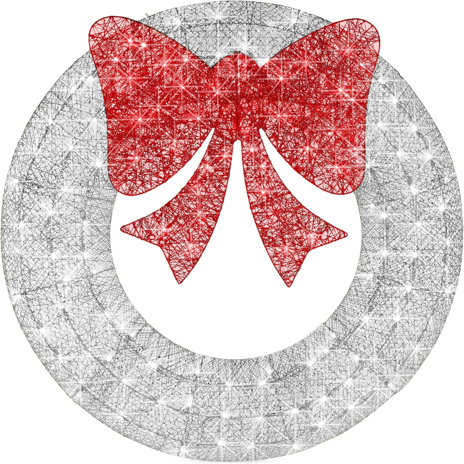 36in Pre-Lit Outdoor Christmas Wreath with 120 LED Lights