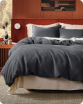Bedsure Cotton Waffle Duvet Cover Set Cal King - Breathable Cotton