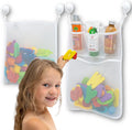 2 x Mesh Bath Toy Organizer + 8 Ultra Strong Hooks - Mold-Free Toy