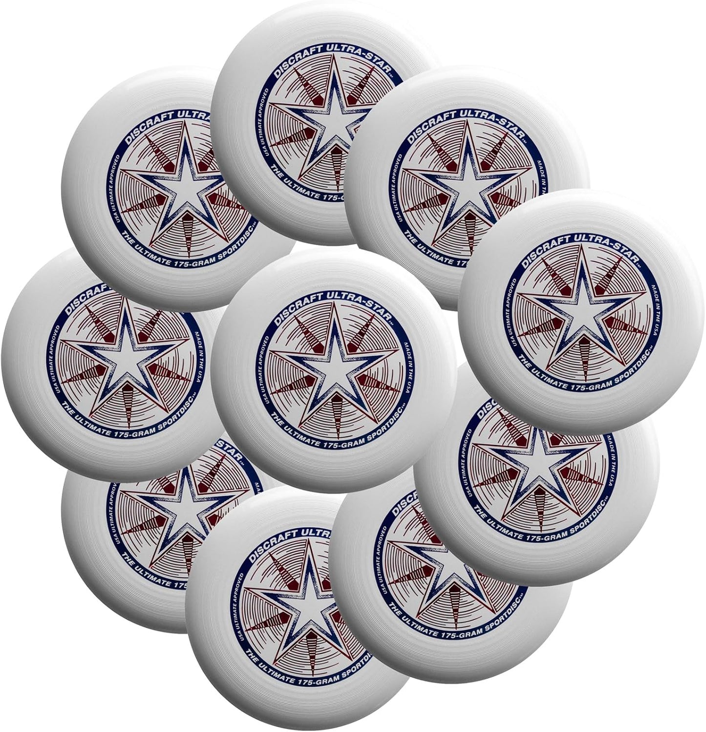 10 Pack Discraft Ultra-Star 175g Ultimate Sportdisc: White Power!