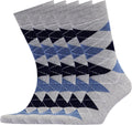VRD Mens Dress Socks 5-Pack Bamboo Rayon Crew - Soft, Breathable