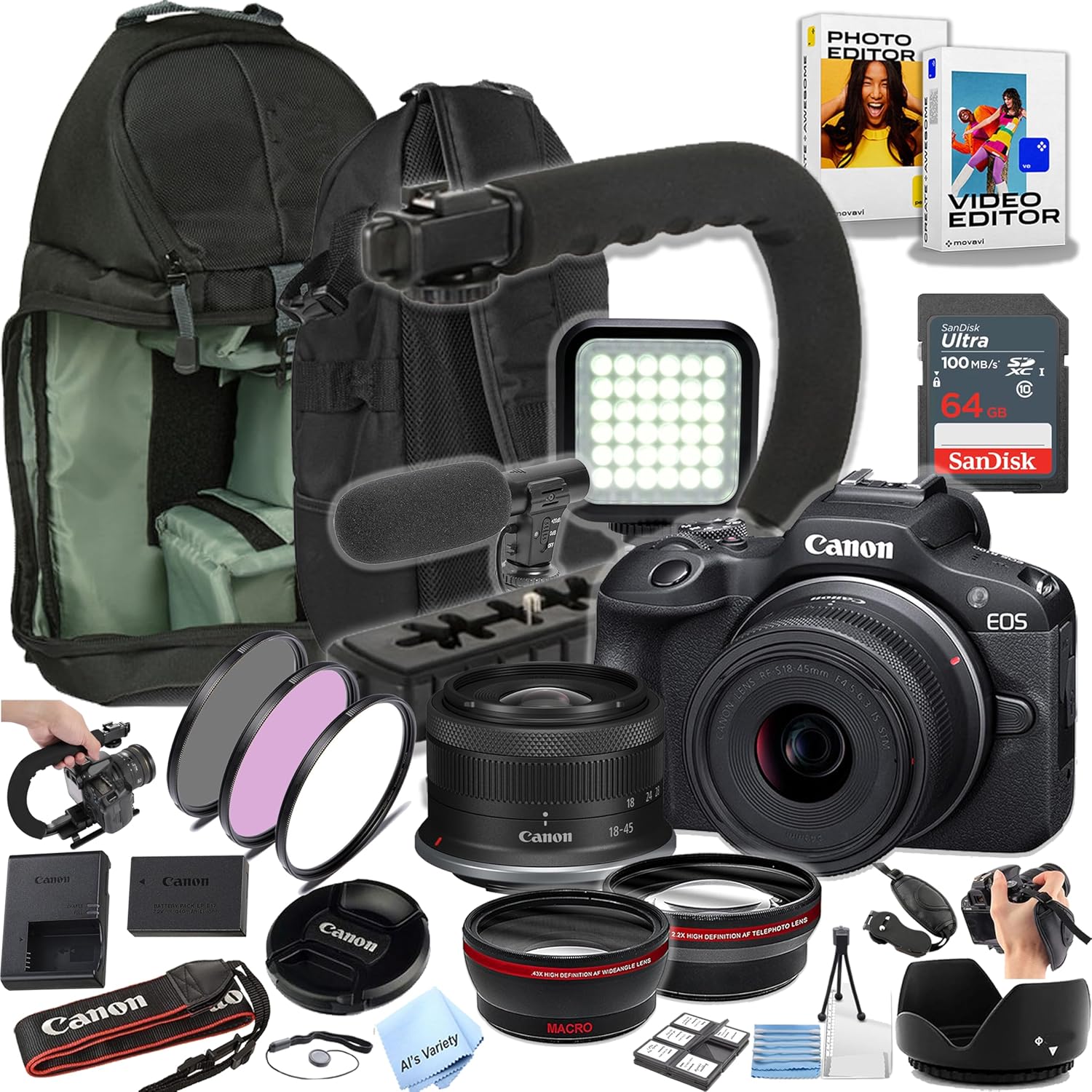 Canon EOS R100 Mirrorless Camera Bundle for Content Creators