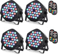 Rechargeable Par Lights 36 RGB Stage Lights 4-Pack - Portable