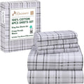 RUVANTI 6 Pcs Cotton Sheets King Set - Crisp Percale Comfort