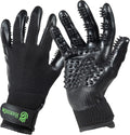 Pet Grooming Gloves for Dogs Cats and Horses - Gentle De-shedding