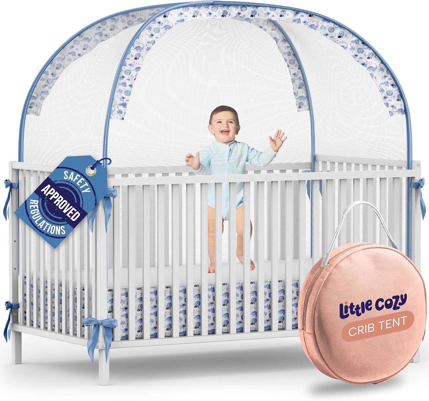 Crib Tent to Keep Baby Safe with Strong Breathable Mesh Canopy