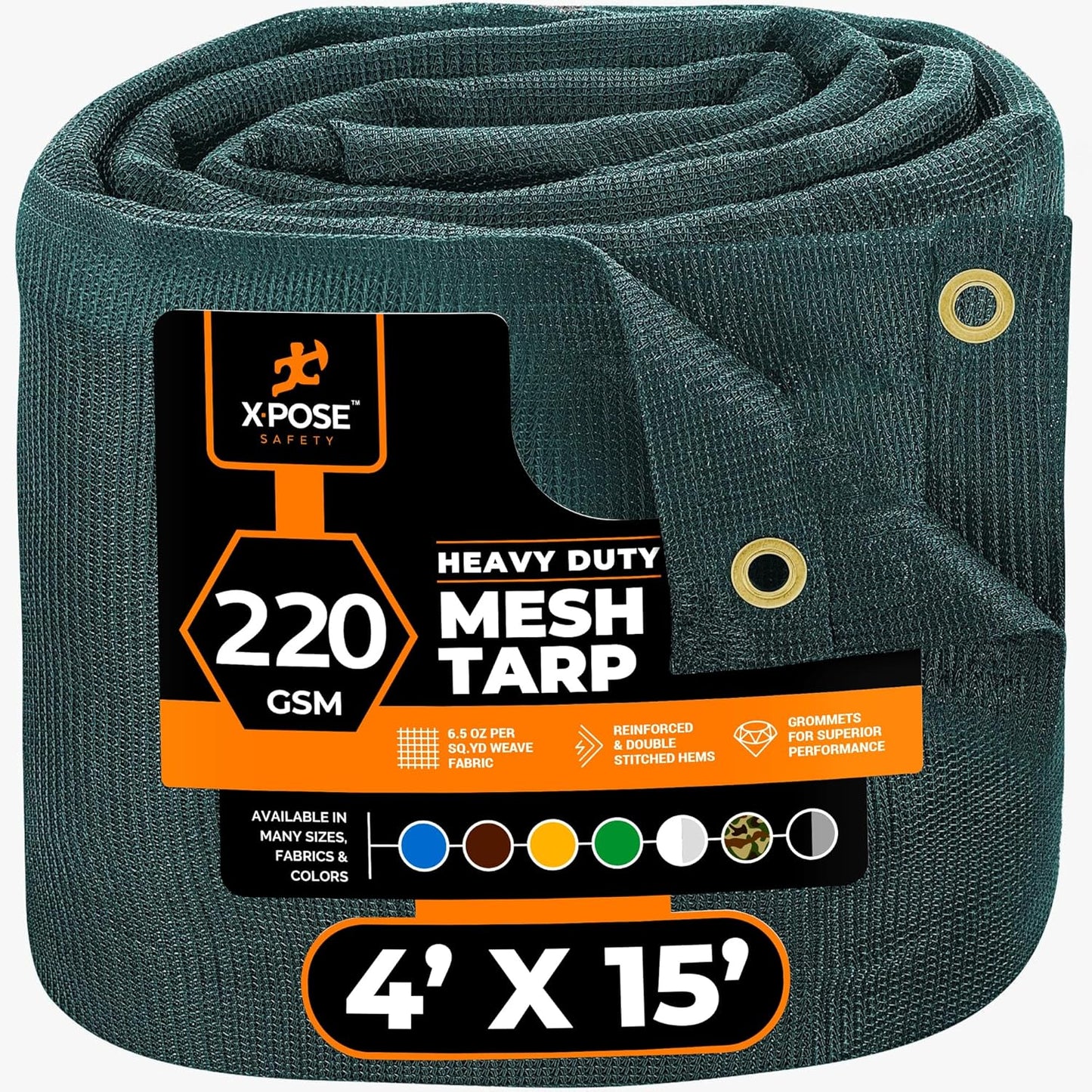 Xpose Safety Heavy Duty Green Mesh Tarp for Shade and Protection