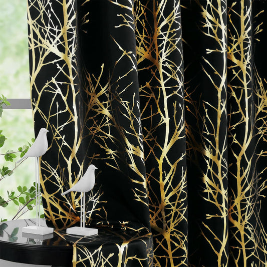 FMFUNCTEX 100% Blackout Curtains for Bedroom and Living Room