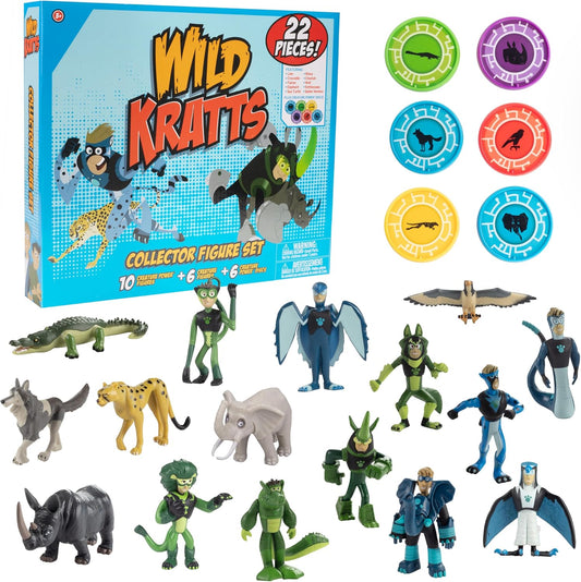 Wild Kratts Action Figures Set - 22-Piece Collector's Toy Set