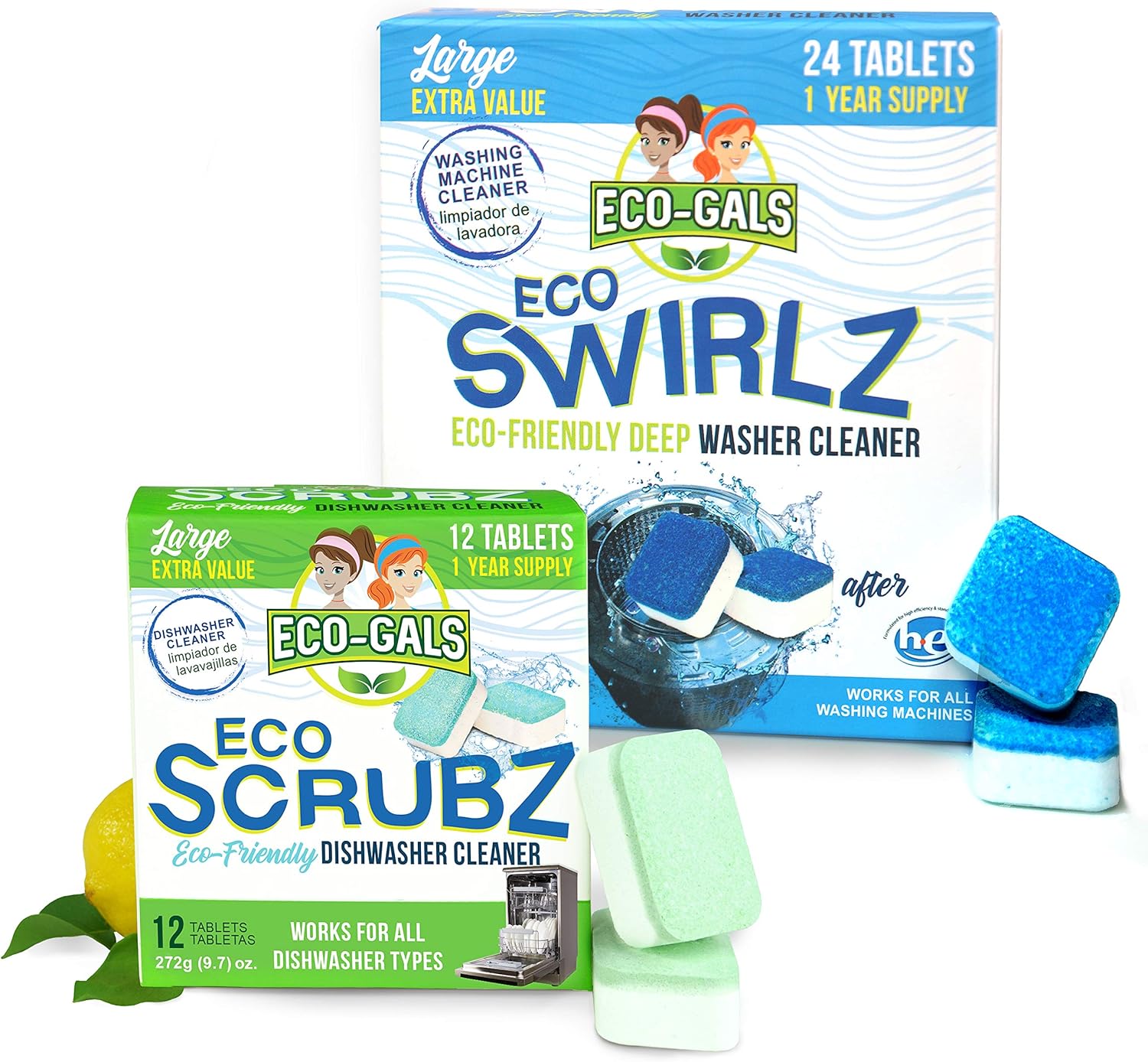 1-Year Supply Swirlz & Scrubz Cleaner Set - Eco-Friendly