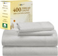 Deep Pocket Twin Cotton Sheet Set - Taupish-Sage Crosshatch 400 TC
