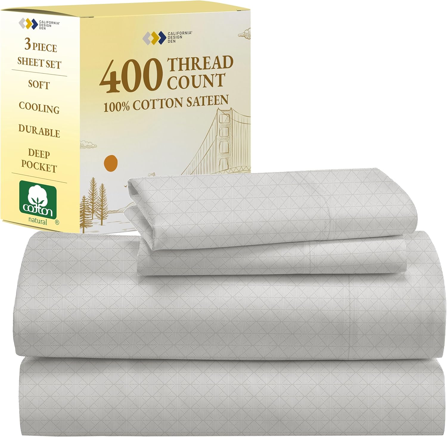 California Design Den Deep Pocket Twin Sheets Set for Comfort