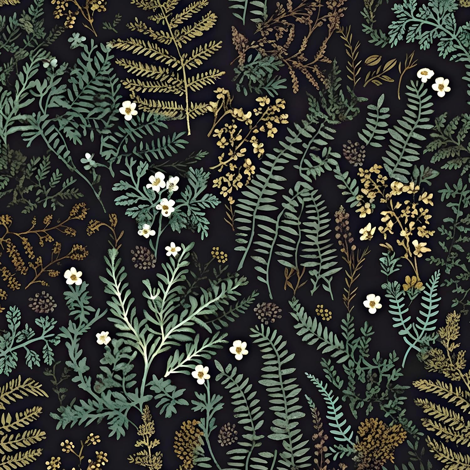 Black Botanical Peel and Stick Wallpaper for Elegant Home Decor