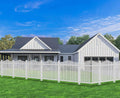 Outdoor Vinyl Fence 84in x 36in Scalloped Picket Panel - Durable