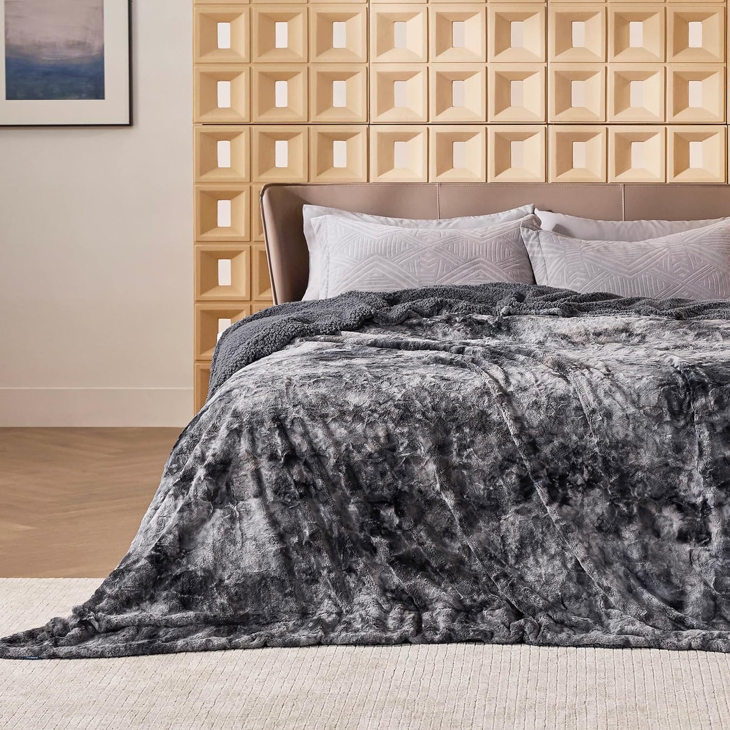 GentleSoft Sherpa Fluffy Blanket Queen Size for Cozy Comfort