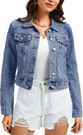 Women's Cropped Denim Jacket - Classic Comfort and Versatile Style