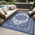 Large Outdoor Plastic Straw Rug 10x14 - Reversible Waterproof Patio