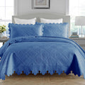 100% Cotton Oversized Quilted Bedspread - Lightweight Oversized Queen