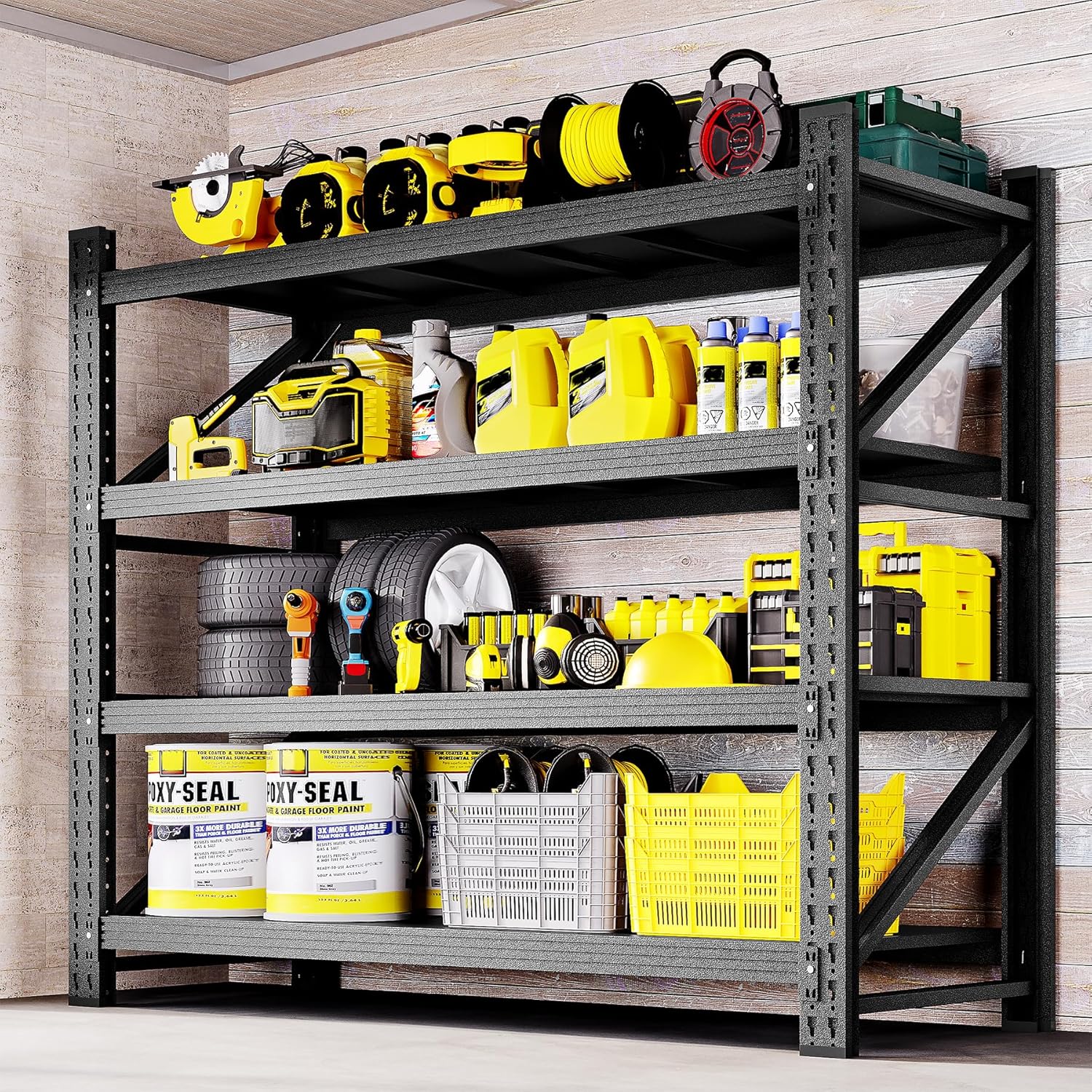 Heavy Duty Garage Shelves 48in W Adjustable Metal Shelving