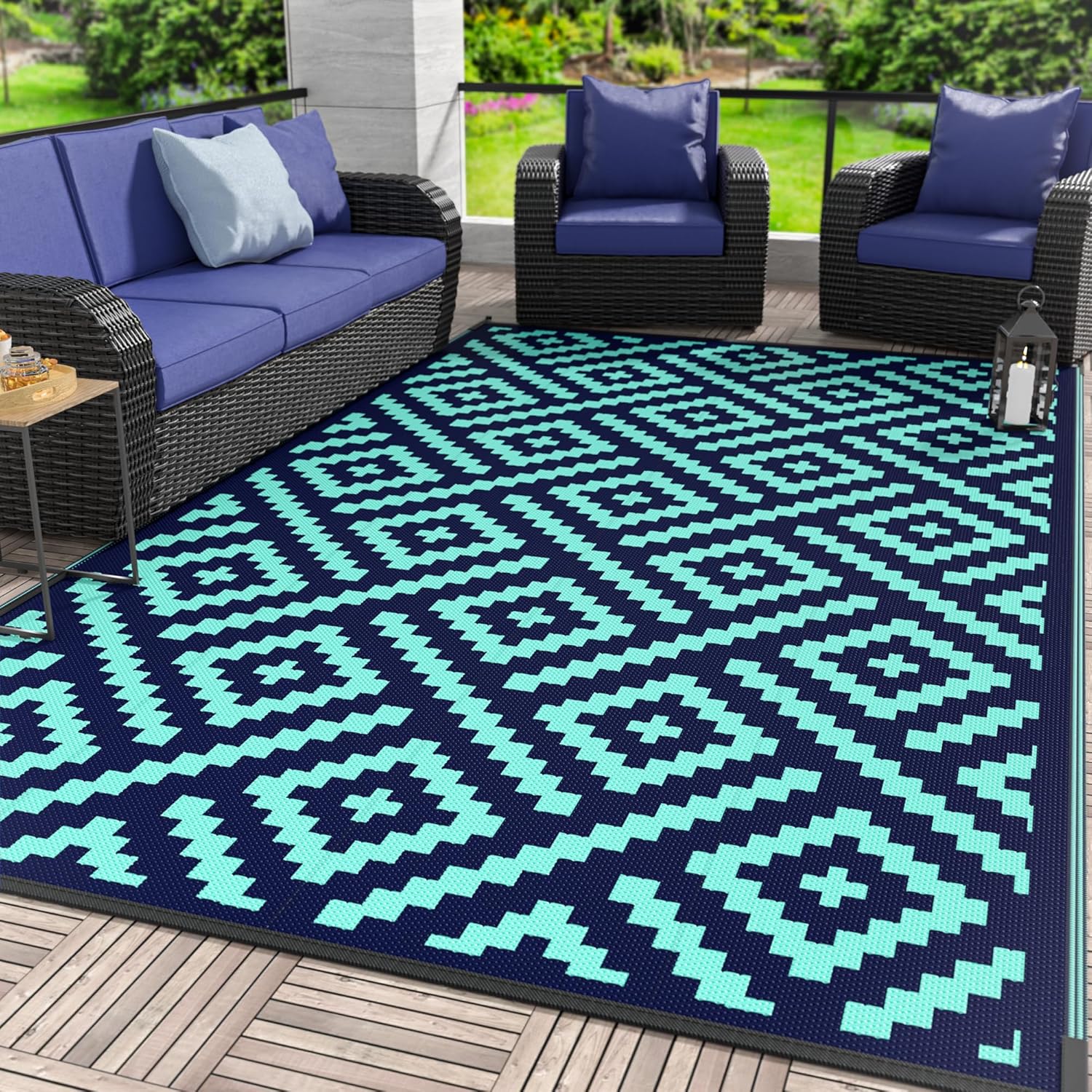 GENIMO Outdoor Rug for Patio Clearance - Waterproof Camping Mat