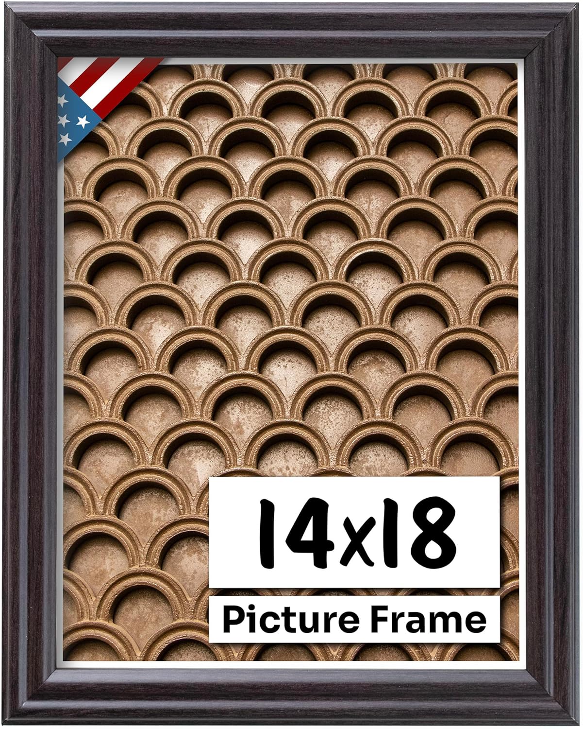 Coffee Brown 14x18 Picture Frame - Handmade Solid Wood Decor