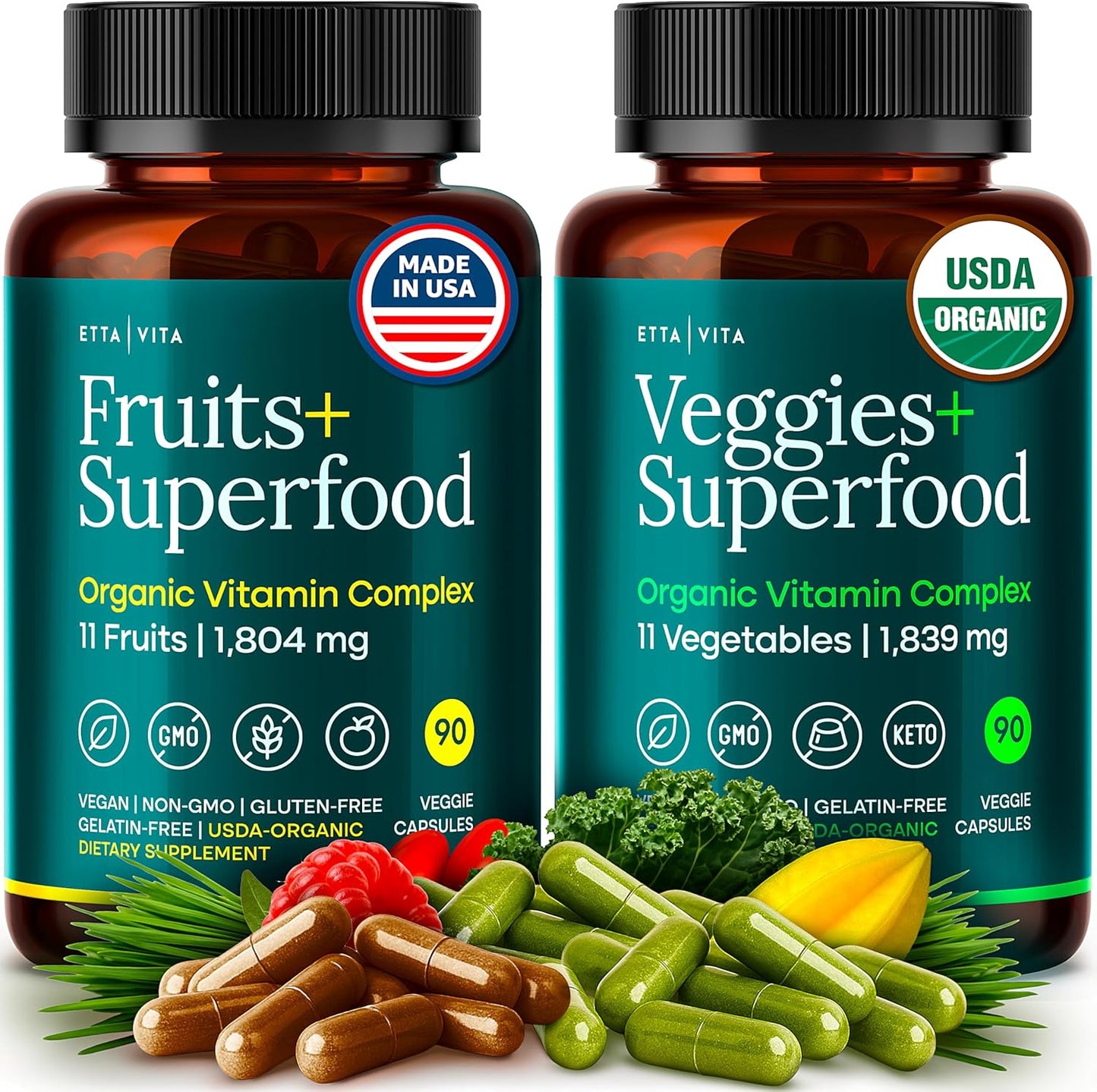 100% Organic Fruits and Veggies Supplement for Daily Energy Boost