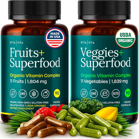 100% Organic Fruits and Veggies Supplement for Daily Energy Boost