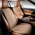 Light Brown Faux Linen Front Car Seat Cover - Single Unit