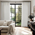 Pinch Pleated Curtains 102 in Long Semi Sheer Linen Drapes - Light