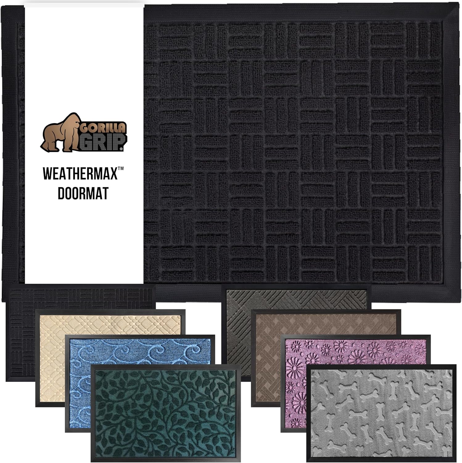 GORILLA GRIP Waterproof All-Season WeatherMax Doormat 35x23