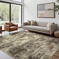 Area Rugs 8x10 Brown Abstract - Machine Washable Low Pile Rug