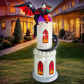 7 Ft Halloween Inflatable Flying Dragon Castle - LED Lighted Yard