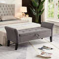 Furniliving 51 Bedroom Bench Upholstered Storage Ottoman - Sleek