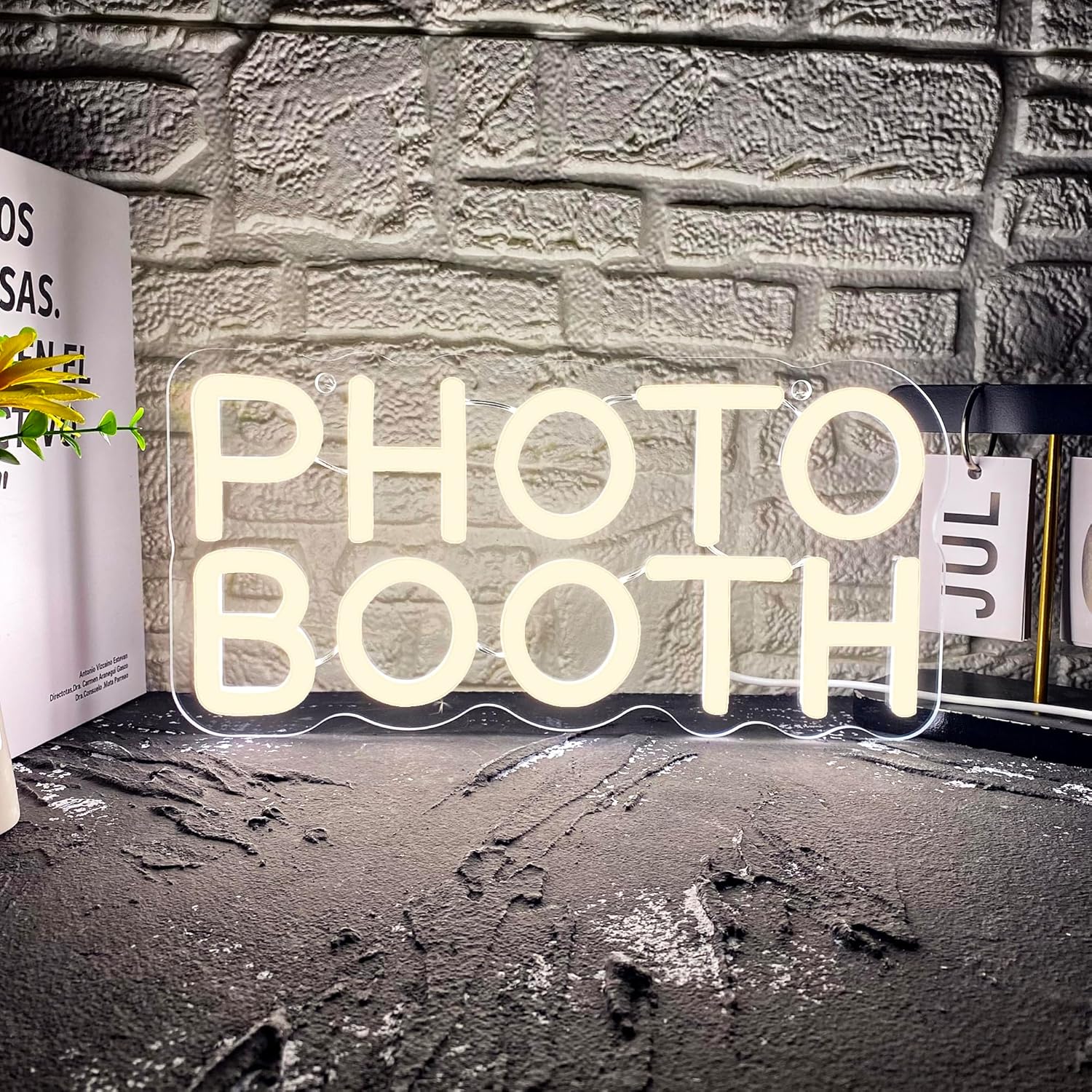 Photo Booth Neon Sign for Weddings and Parties - Dimmable LED Light
