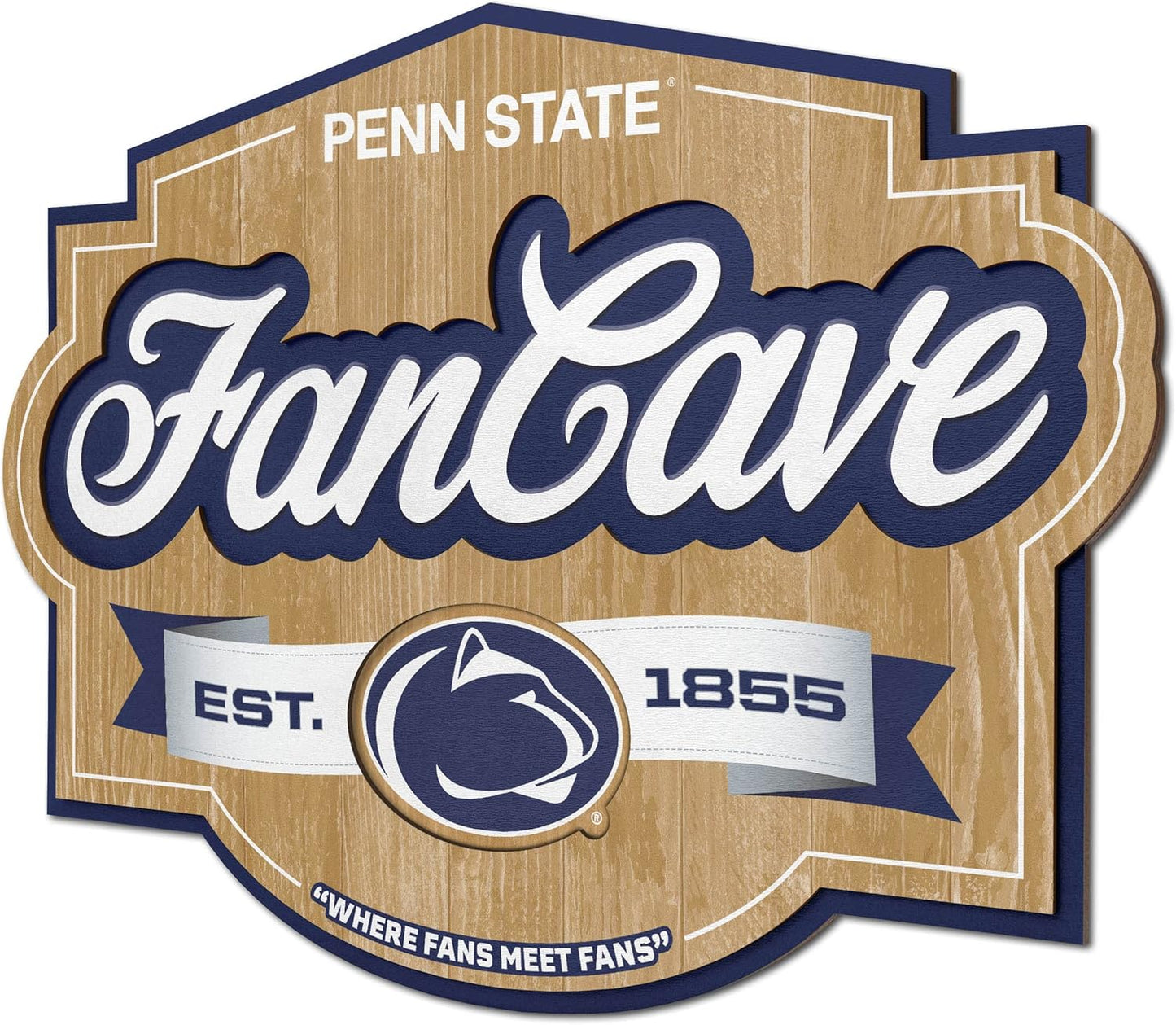 YouTheFan NCAA Fan Cave Sign - Perfect for Sports Enthusiasts