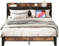 LIKIMIO Full Size Bed Frame with Storage Headboard - Noise Free