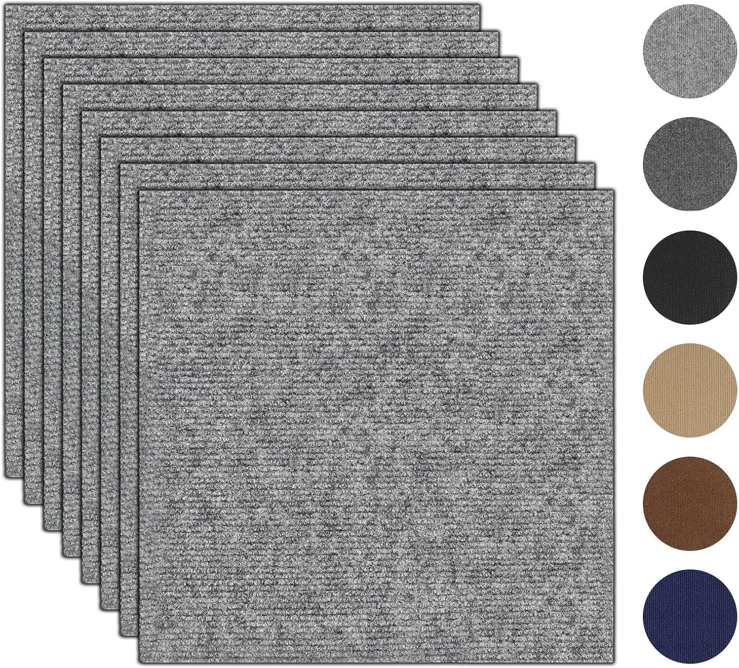 20Pcs Carpet Tiles Peel and Stick Non-Slip Self Adhesive Squares