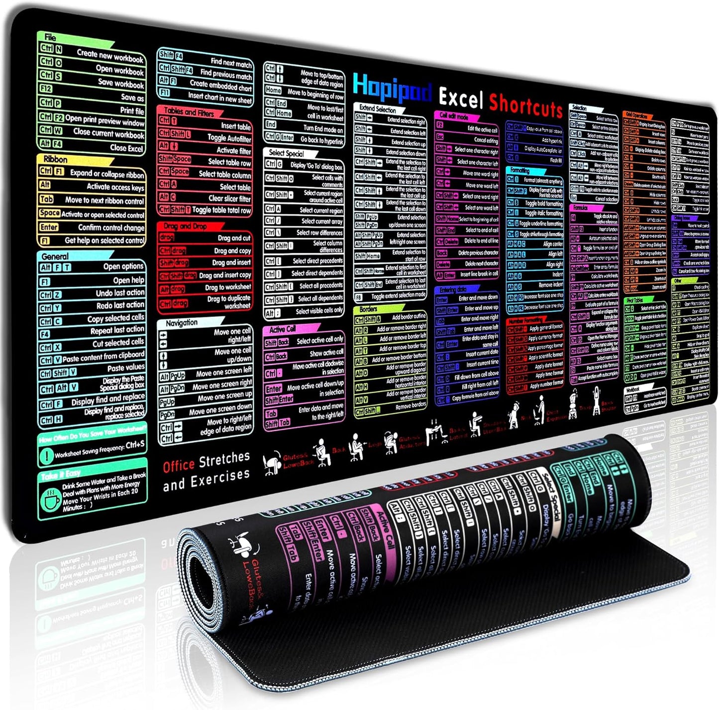 231 Shortcuts XL Desk Pad | Waterproof Mousepad | Non-Slip Mat