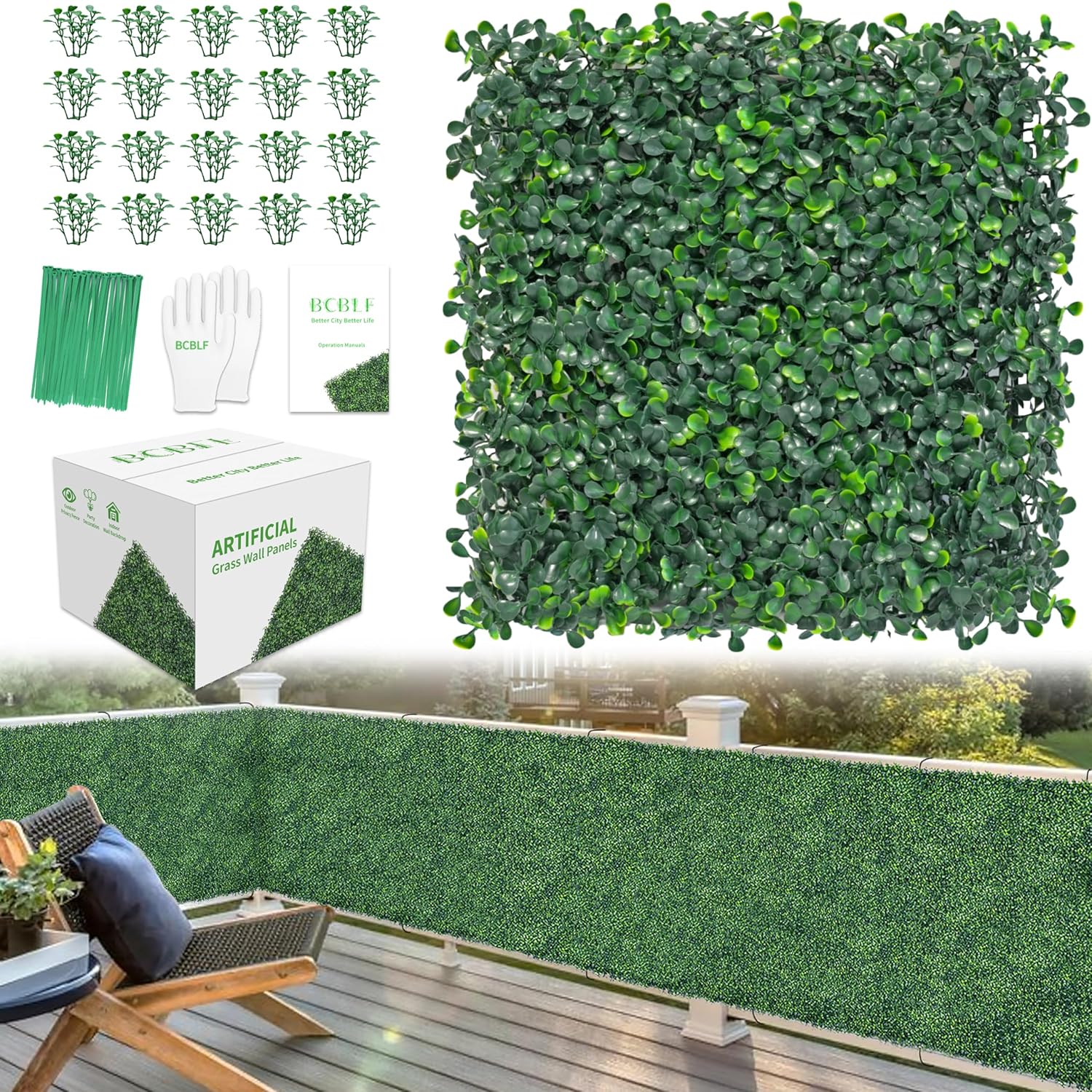 10x10Inch Grass Wall Panels for Indoor Outdoor Decor