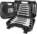 Prostormer 14-Piece SAE Flex-Head Ratcheting Wrench Set - Versatile