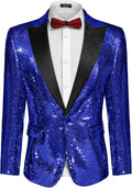 Mens Sequin Blazer Tuxedo One Button Jacket - Sparkle Party Wear