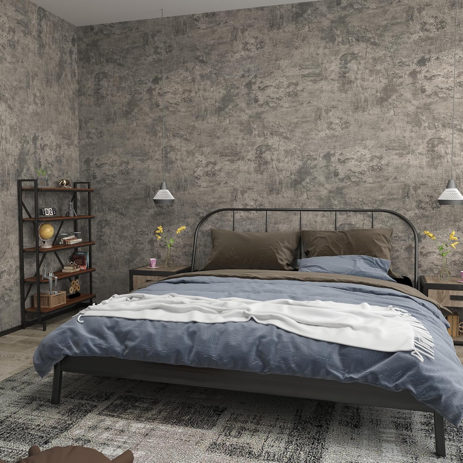Extra Large 31in Wide Thick Light Brown Grey Concrete Wallpaper