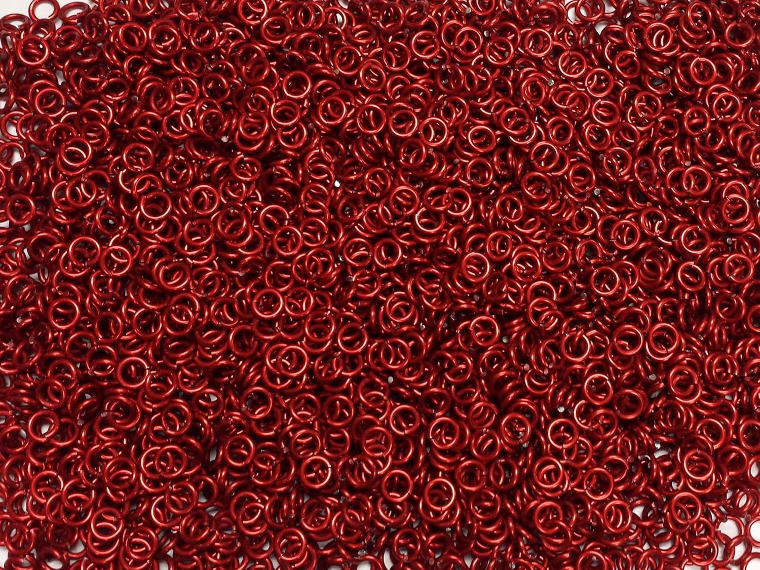 1/2 Pound Red Anodized Aluminum Jump Rings for Jewelry Making