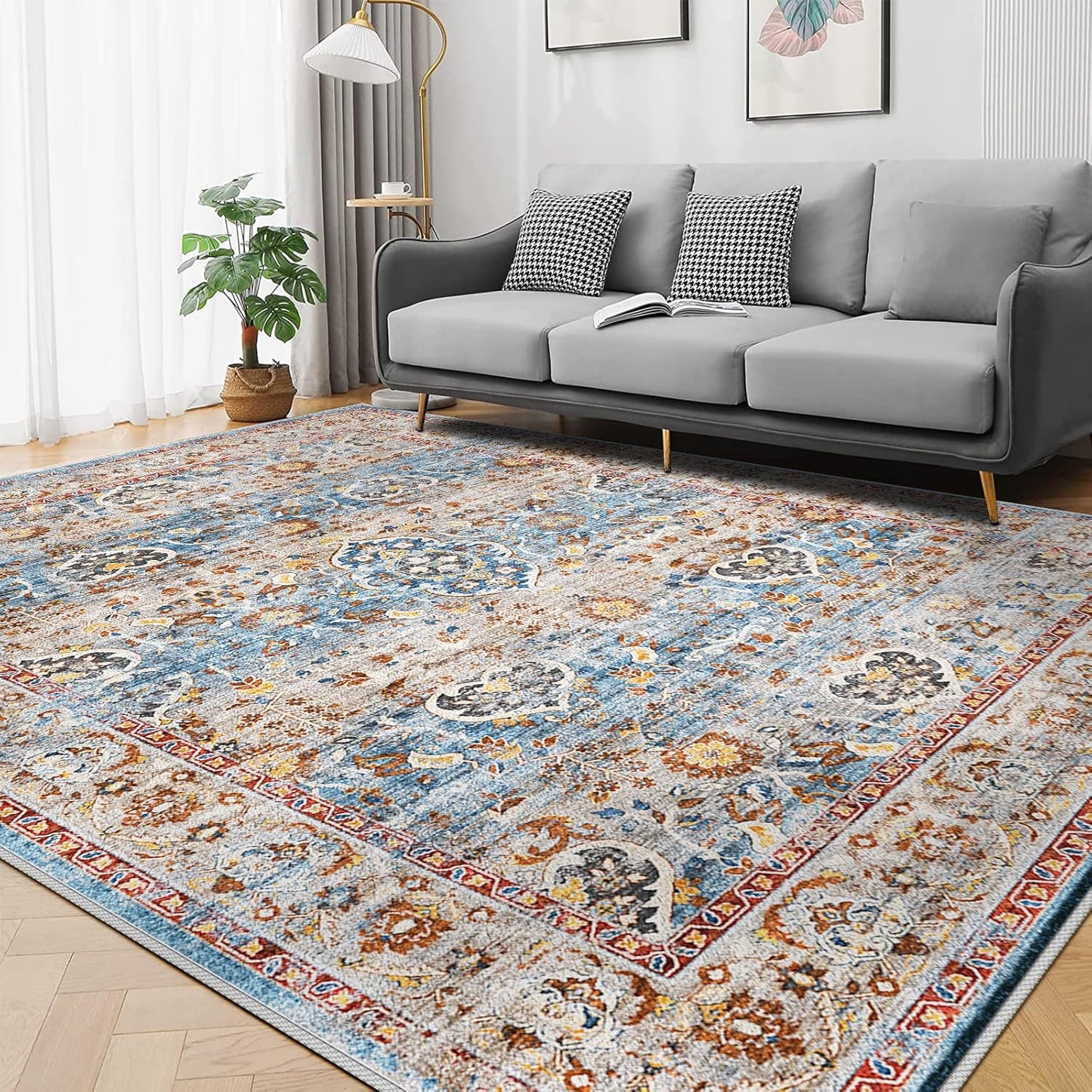 YOUFORTONG Washable 9x12 Area Rug for Living Room and Bedroom